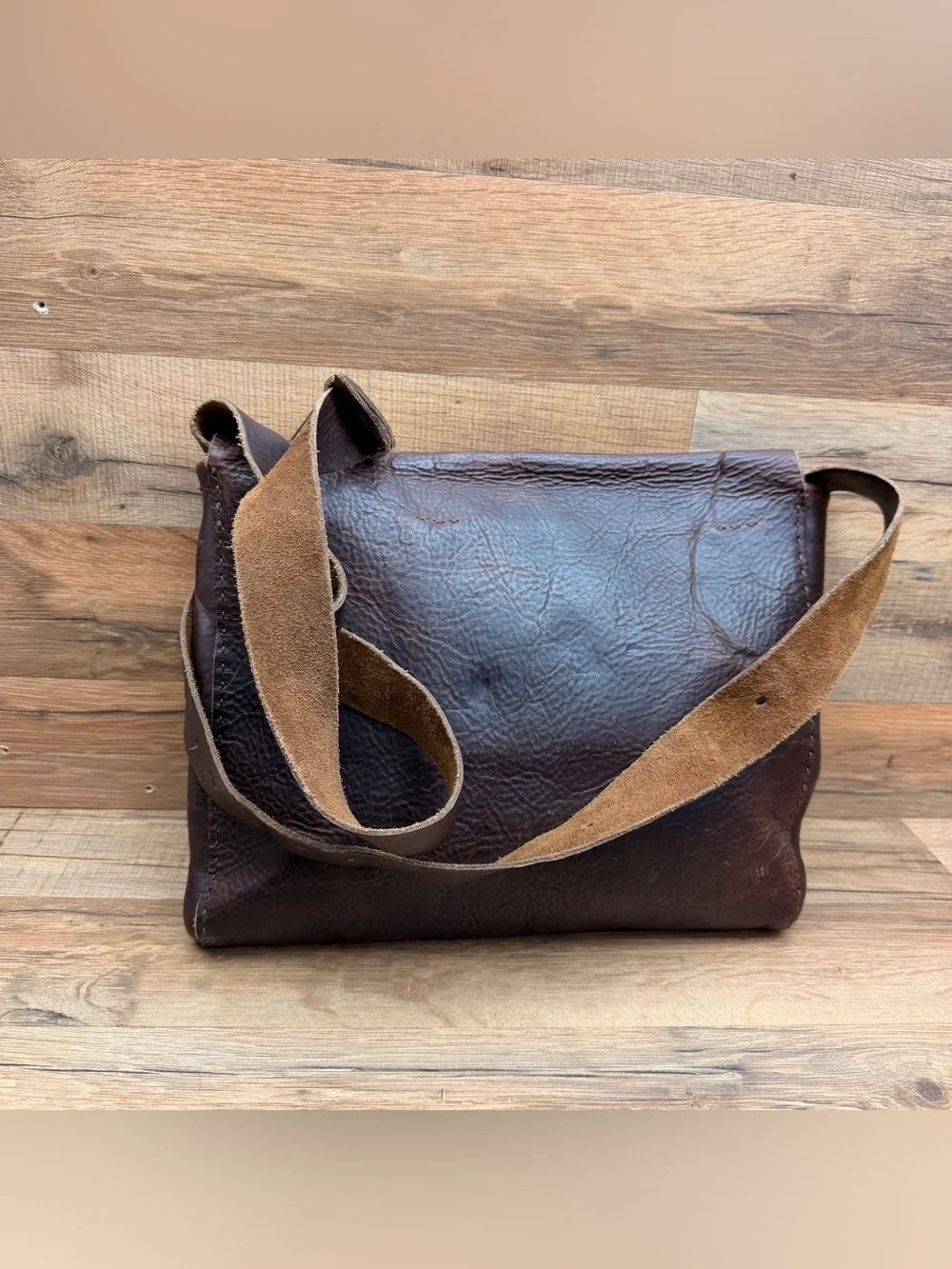 Handcrafted Dark Brown Leather Crossbody Bag